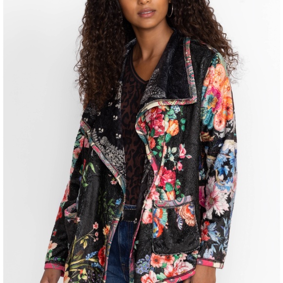 New JOHNNY WAS Joan Wrap Sherpa Jacket Farfalla Reversible Size Medium - Picture 2 of 11